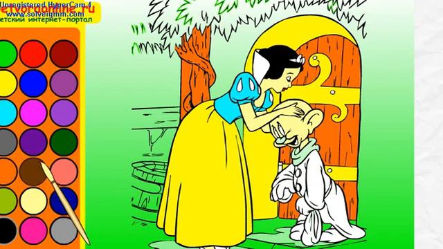 Snow White Coloring Pages Game 🌹😃😃 Белоснежка и Семь Гномов Раскраска Игра😃🌹🌹🌹 смотреть онлайн