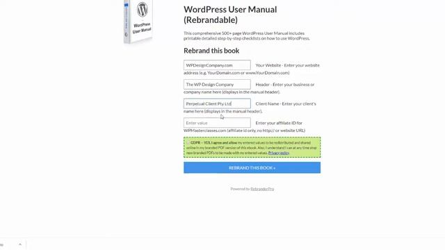 Rebrandable WordPress User Manual - WPTrainingManual.com смотреть онлайн
