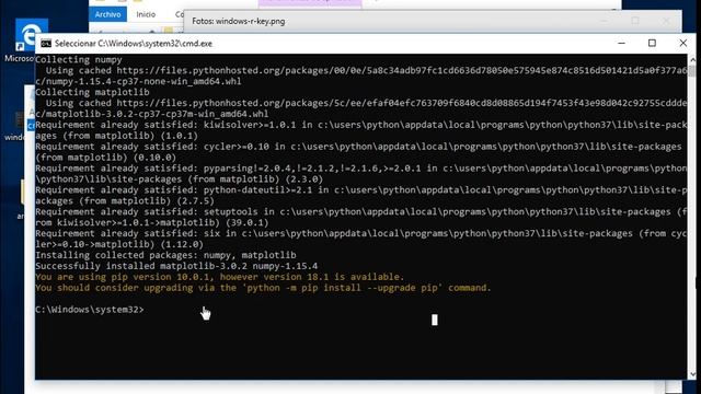 Instalación numpy y matploltib python 3.x en Windows 10 смотреть онлайн