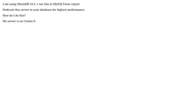 How to dedicate server to MySQL for max performance? смотреть онлайн