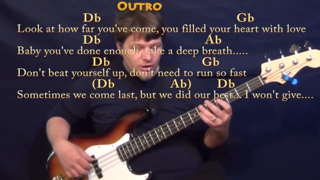 Try Everything (Shakira) Bass Guitar Cover Lesson in Db with Chords/Lyrics смотреть онлайн