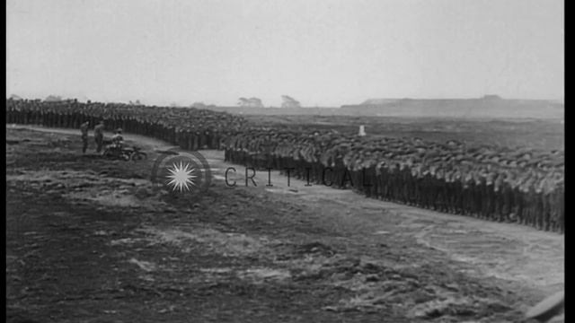 Canadian troops reviewed by PM Mackenzie King in England. HD Stock Footage смотреть онлайн