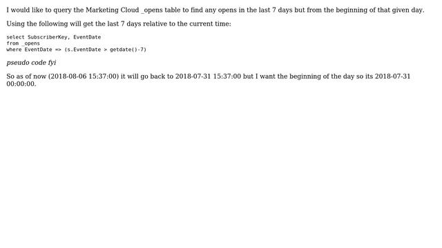 Salesforce: T-SQL get beginning of week date смотреть онлайн