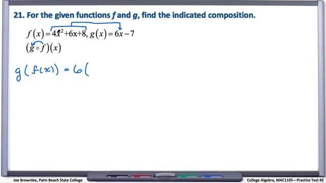 MAC1105 Practice Test #2: Q21, Function Composition смотреть онлайн