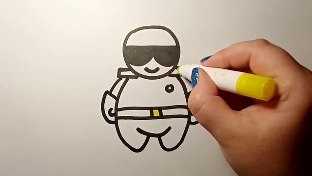 Как нарисовать прикольного человечка. Рисуем супер героя для детей. Простой рисунок смотреть онлайн