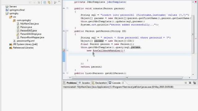 java spring dao implementation using JdbcTemplate part 4 смотреть онлайн