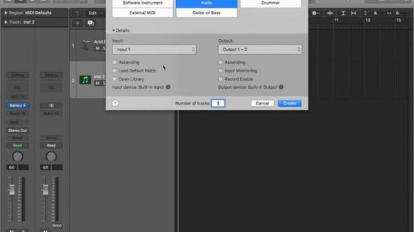 LOGIC PRO X - Как добавить инструмент? [УРОКИ НА РУССКОМ] 3/12