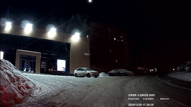 видеорегистратор viper x-drive duo wifi. Пример записи на заднюю камеру 1080р. ночь. смотреть онлайн
