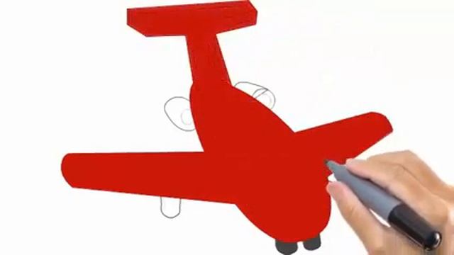 Учимся рисовать. Самолётик. Раскраска смотреть онлайн