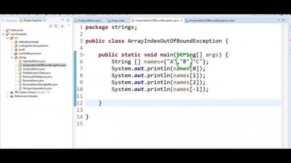 Array Index Out Of Bound Exception in Java with  Example