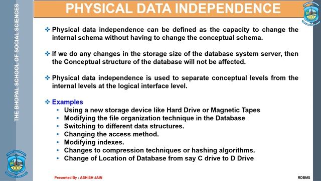 Relational Data Base Management System || Database Structure / Schema || Presented by BSSS College смотреть онлайн