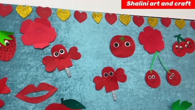 Red Day celebration in school | Red Day board decoration idea | red colour craft | red day craft смотреть онлайн