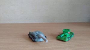Немецкий танк и Т26 из пластилина