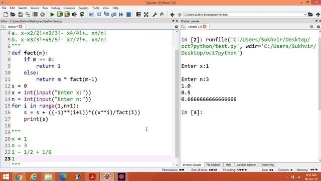 Python Lab Part 13 : Evaluate : x-x^2/2!+x^3/3!- … x^n/n! & x-x^3/3!+x^5/5!- x^7/7!+… x^n/n! смотреть онлайн