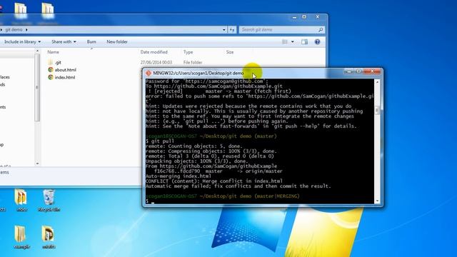 Git and Github Part 6 (Conflict Resolution) смотреть онлайн