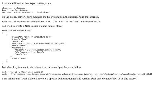 mount a NFS volume on a container смотреть онлайн