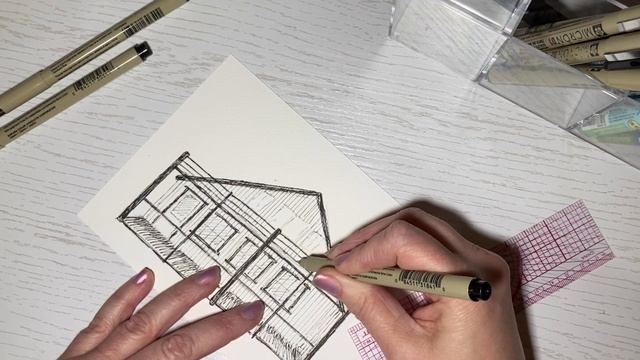 ASMR Art Sounds No Talking: Ink Sketch of Mountain Cabin смотреть онлайн