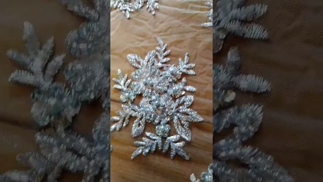 Ткань Вечернее Расшитое Бусины Голубое смотреть онлайн