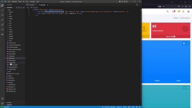 17.Membuat Aplikasi Sederhana PHP MySQL dengan Template AdminLTE | Background, logo & icon preloade смотреть онлайн