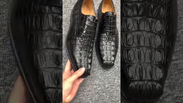 Мужские туфли, из натуральной рельефной части кожи крокодила. смотреть онлайн