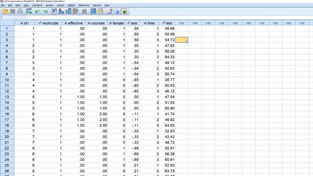 Restructuring from long to wide/horizontal format in SPSS смотреть онлайн
