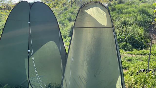 Как сложить автоматические палатки душ/туалет разных размеров 100х100х180см и 120х120х190см смотреть онлайн