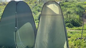 Как сложить автоматические палатки душ/туалет разных размеров 100х100х180см и 120х120х190см