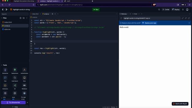 Highlight the words in the string using Javascript | Solving Frontend interview problems смотреть онлайн
