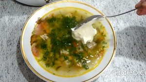 Рассольник с перловкой