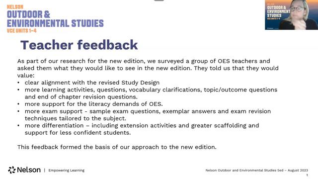 How will Nelson Outdoor and Environmental Studies support teachers with the revised study design? смотреть онлайн