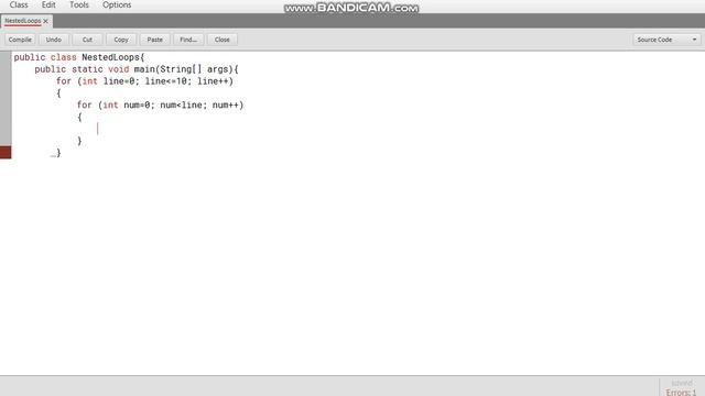 Java: Nested for loop смотреть онлайн