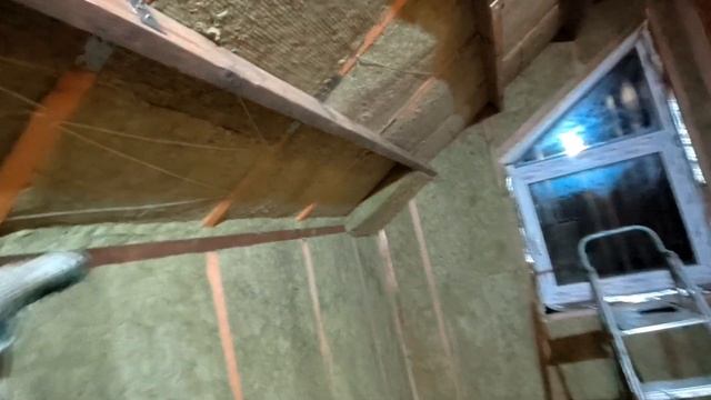 Контр утепление мансардного этажа по стропилам! Каркасный дом. смотреть онлайн