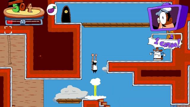Pizza Tower Eggplant Build - World 2 (All Secrets, All Toppins, All Eggplants, S Rank?)