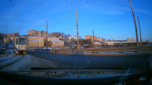Выезд с вокзала в Смоленске на Витебское шоссе. Проезд перекрестков. смотреть онлайн