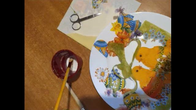Декупаж пасхальной тарелки смотреть онлайн