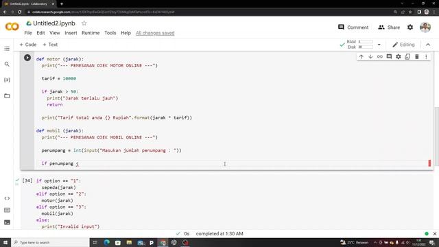 KOMBINASI IF ELSE DAN FUNCTION PYTHON (CASE PROGRAM SEDERHANA OJOL) смотреть онлайн