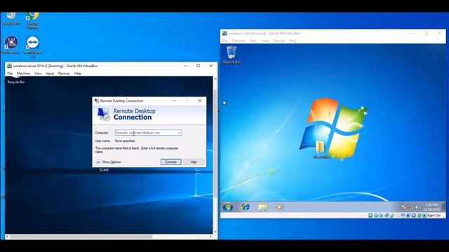 How to connect Remote Desktop to Client Computer in Windows Server 2016 on Oracle Virtual Box 6. смотреть онлайн