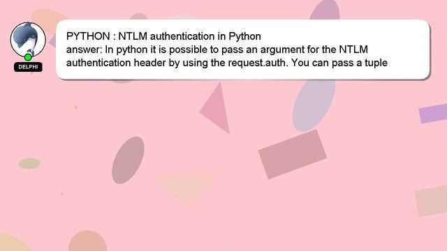 PYTHON : NTLM authentication in Python смотреть онлайн