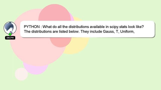 PYTHON : What do all the distributions available in scipy.stats look like? смотреть онлайн