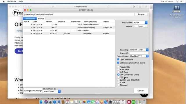 Convert QIF to CSV/Excel and import into QB Online, Xero (QIF2CSV Mac) смотреть онлайн