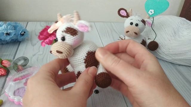 Как связать бычка, коровку. МК, готовим материал смотреть онлайн