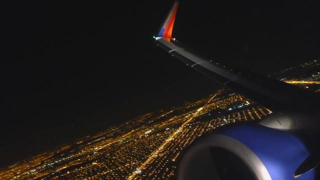 Night Takeoff Chicago-Midway Southwest 737-800 смотреть онлайн