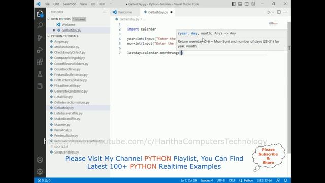 #131 python | How To Get The Last Day Of The Month In Python Calendar смотреть онлайн