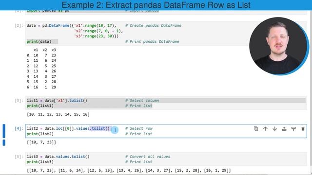 Convert pandas DataFrame to List in Python (3 Examples) | Extract Column & Row | Change All Element смотреть онлайн