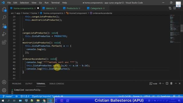 TypeScript en Angular 12 Listas de objetos usando metodo sort ordenación creciente o decreciente смотреть онлайн