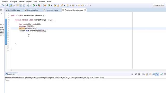 Java Object Oriented Programming & Android App Develop -o6_Relational Operator || TechEdu360 смотреть онлайн