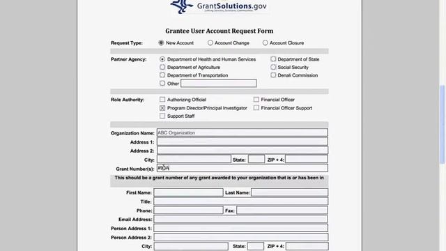 Requesting a GrantSolutions User Account смотреть онлайн