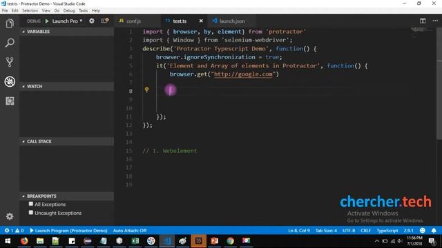 WebElement vs Array of WebElement in protractor [CherCher Tech] смотреть онлайн