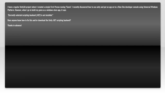 Unity3d, Currently selected scripting backend (.NET) is not installed смотреть онлайн