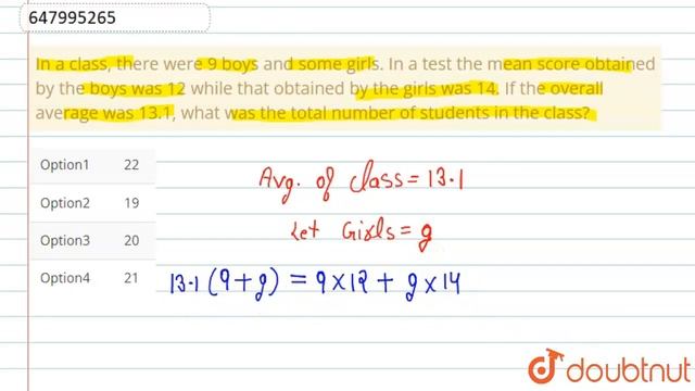 In a class, there were 9 boys and some girls. In a test the mean score obtained by the boys was ... смотреть онлайн